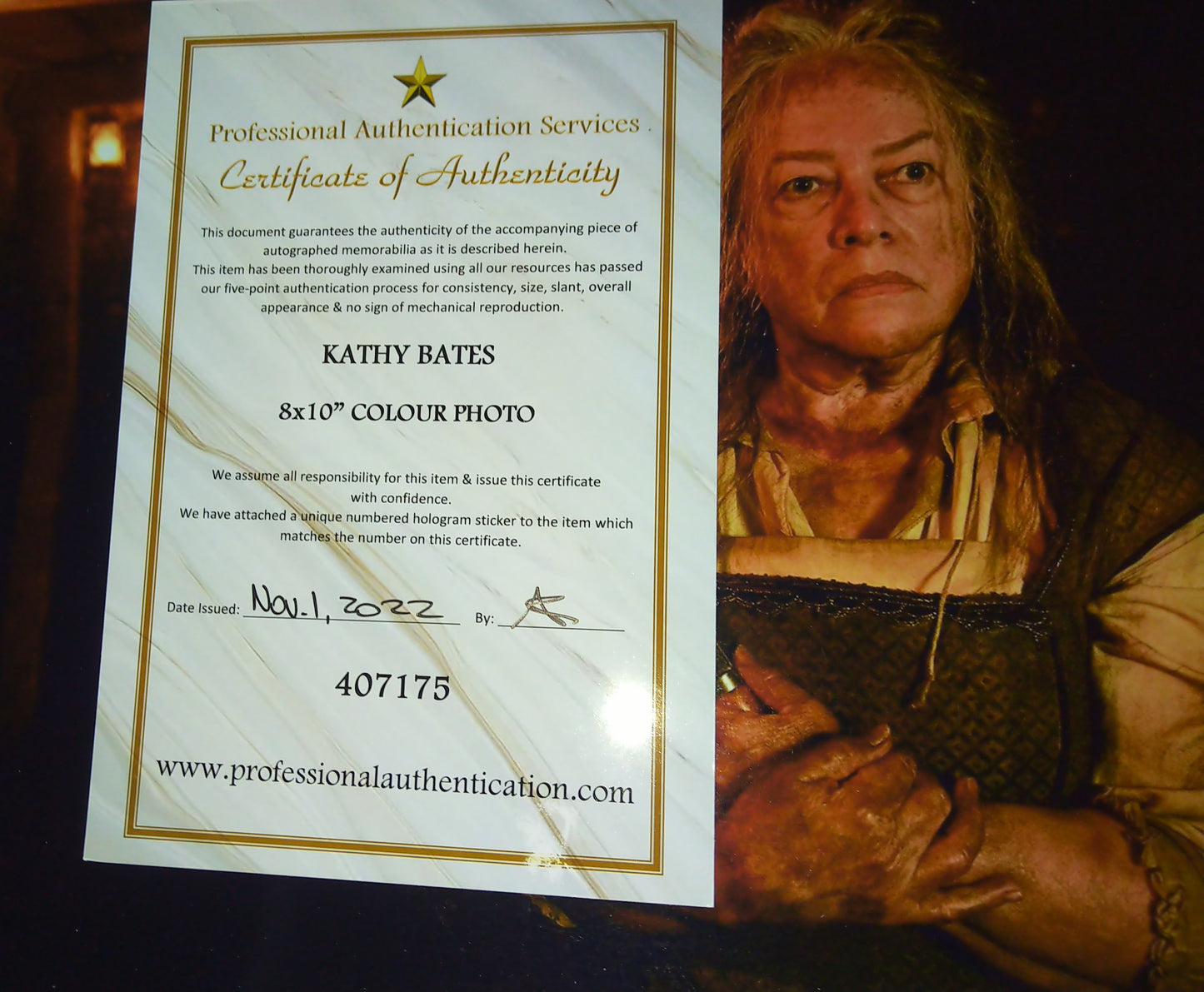 Kathy Bates Hand Signed Autograph 8x10 Photo COA American Horror Story