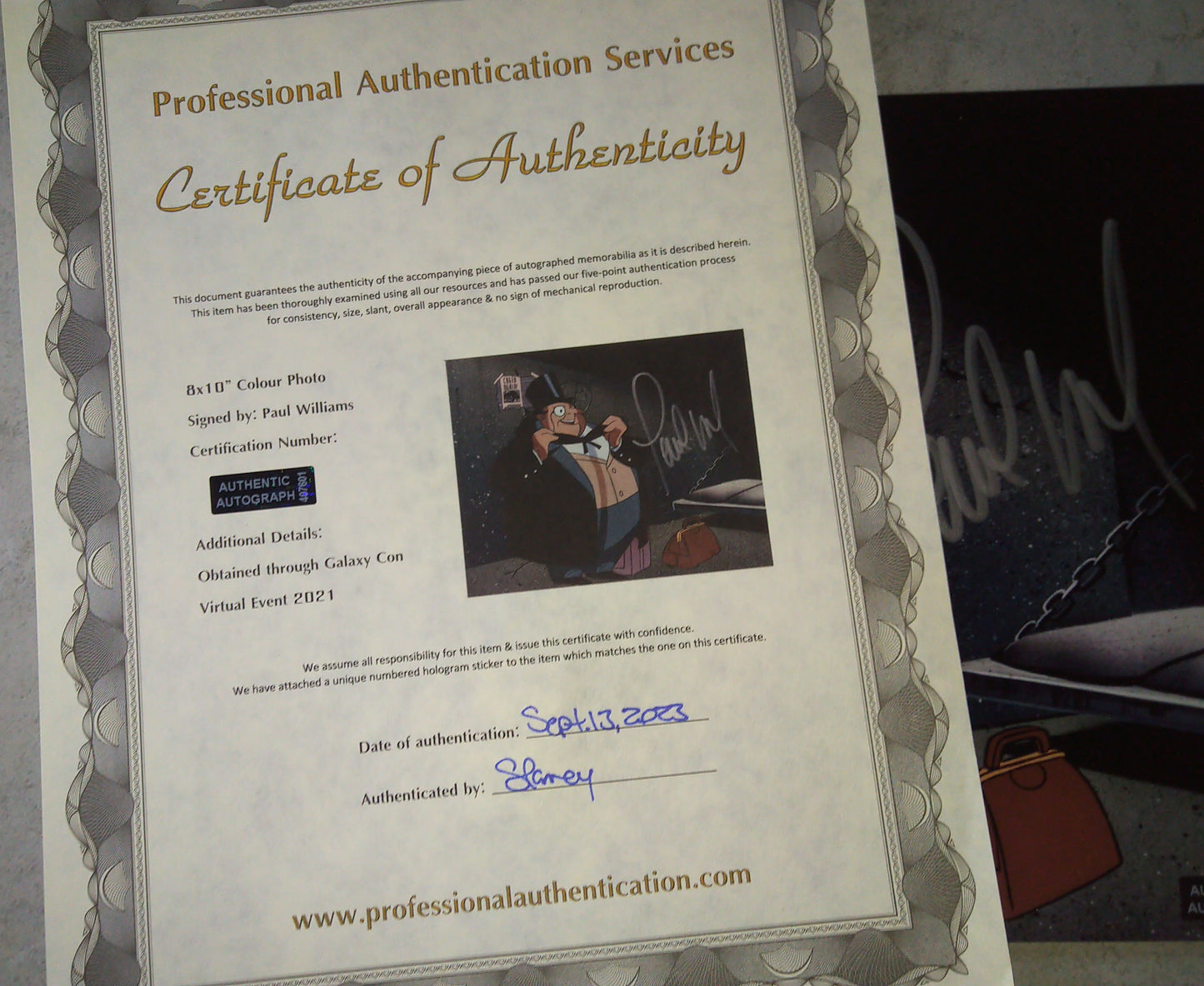 Paul Williams Hand Signed Autograph 8x10 Photo COA Batman Animated Series