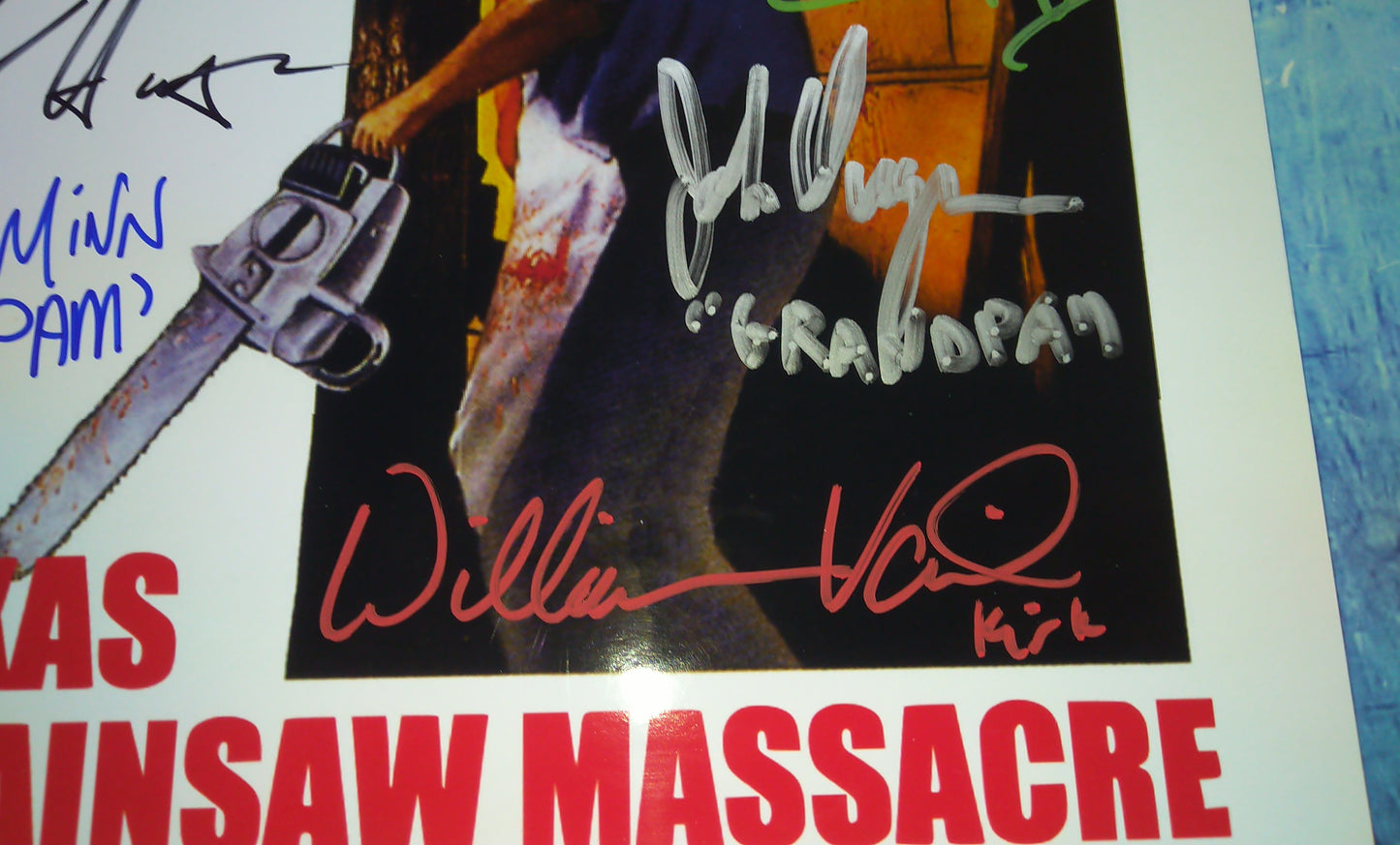 Texas Chainsaw Massacre 8x Cast Hand Signed Autograph Script COA Tobe Hooper, John Dugan, Gunnar Hansen