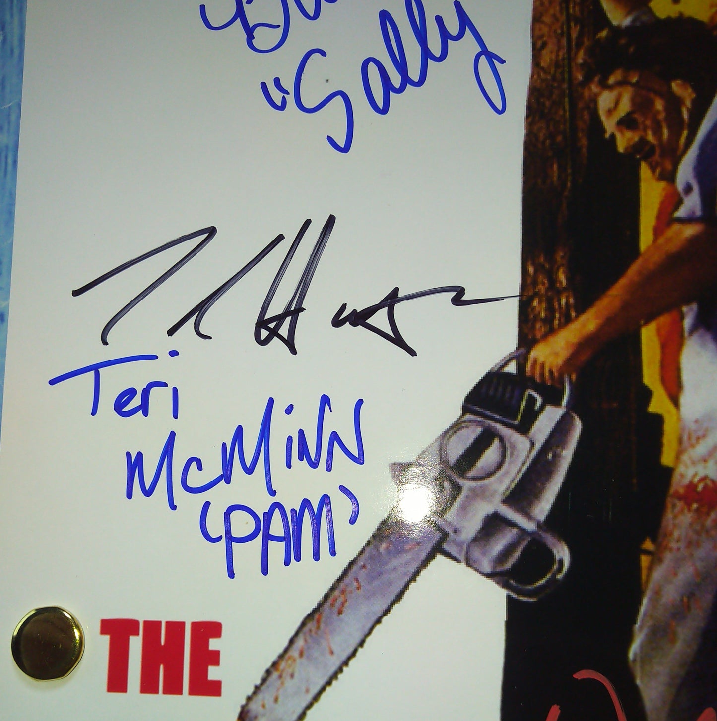 Texas Chainsaw Massacre 8x Cast Hand Signed Autograph Script COA Tobe Hooper, John Dugan, Gunnar Hansen