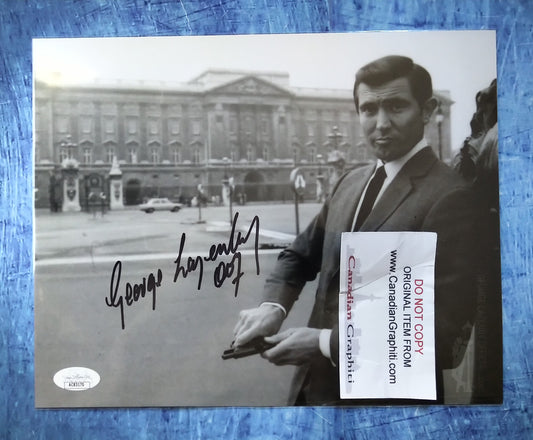 George Lazenby Hand Signed Autograph 8x10 Photo COA + JSA James Bond