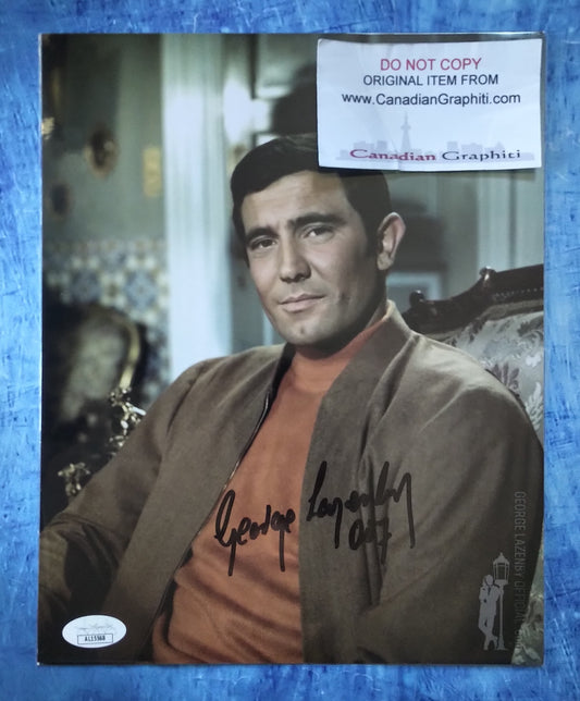 George Lazenby Hand Signed Autograph 8x10 Photo COA + JSA James Bond