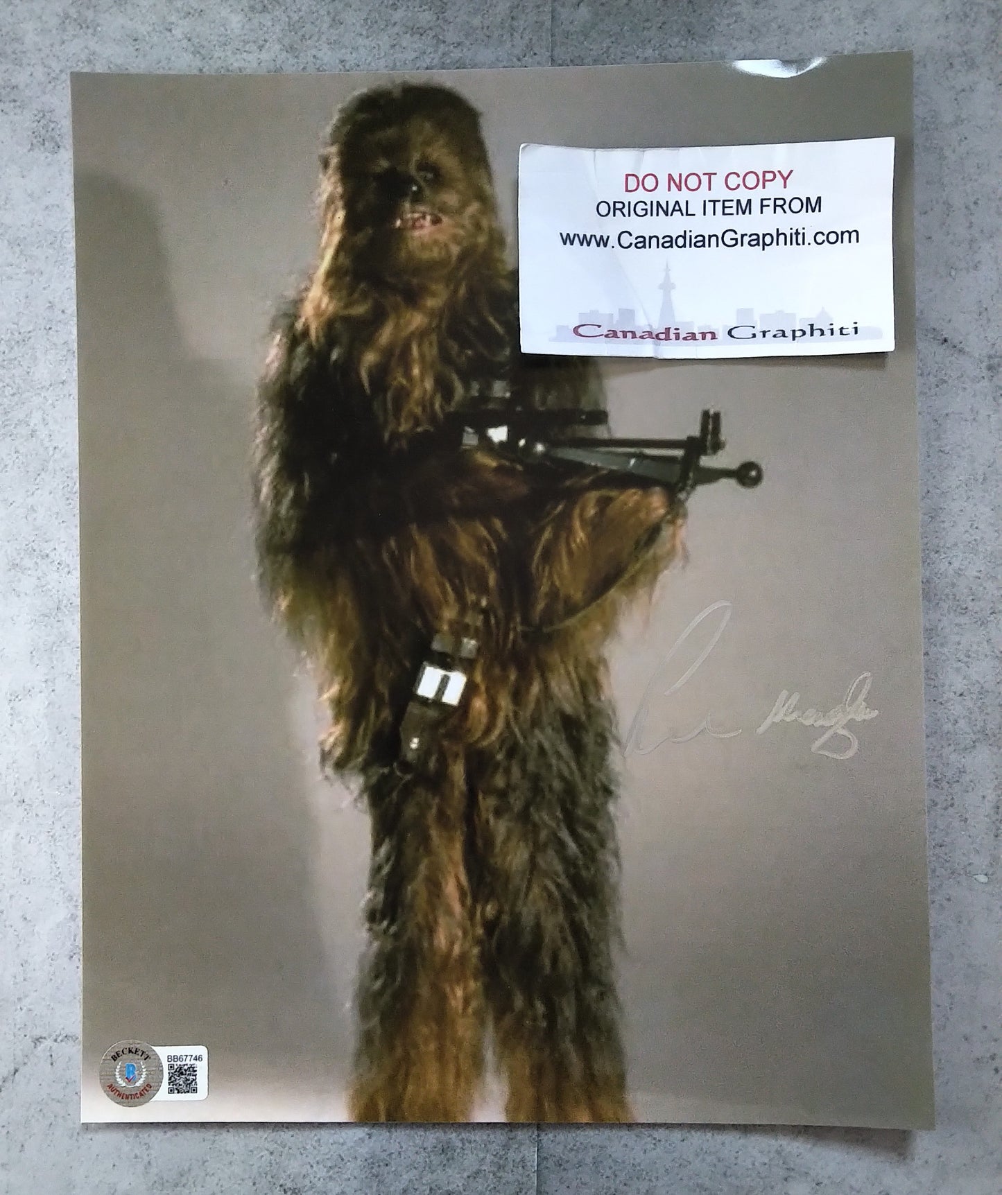 Peter Mayhew Hand Signed Autograph 8x10 Photo BAS COA Star Wars