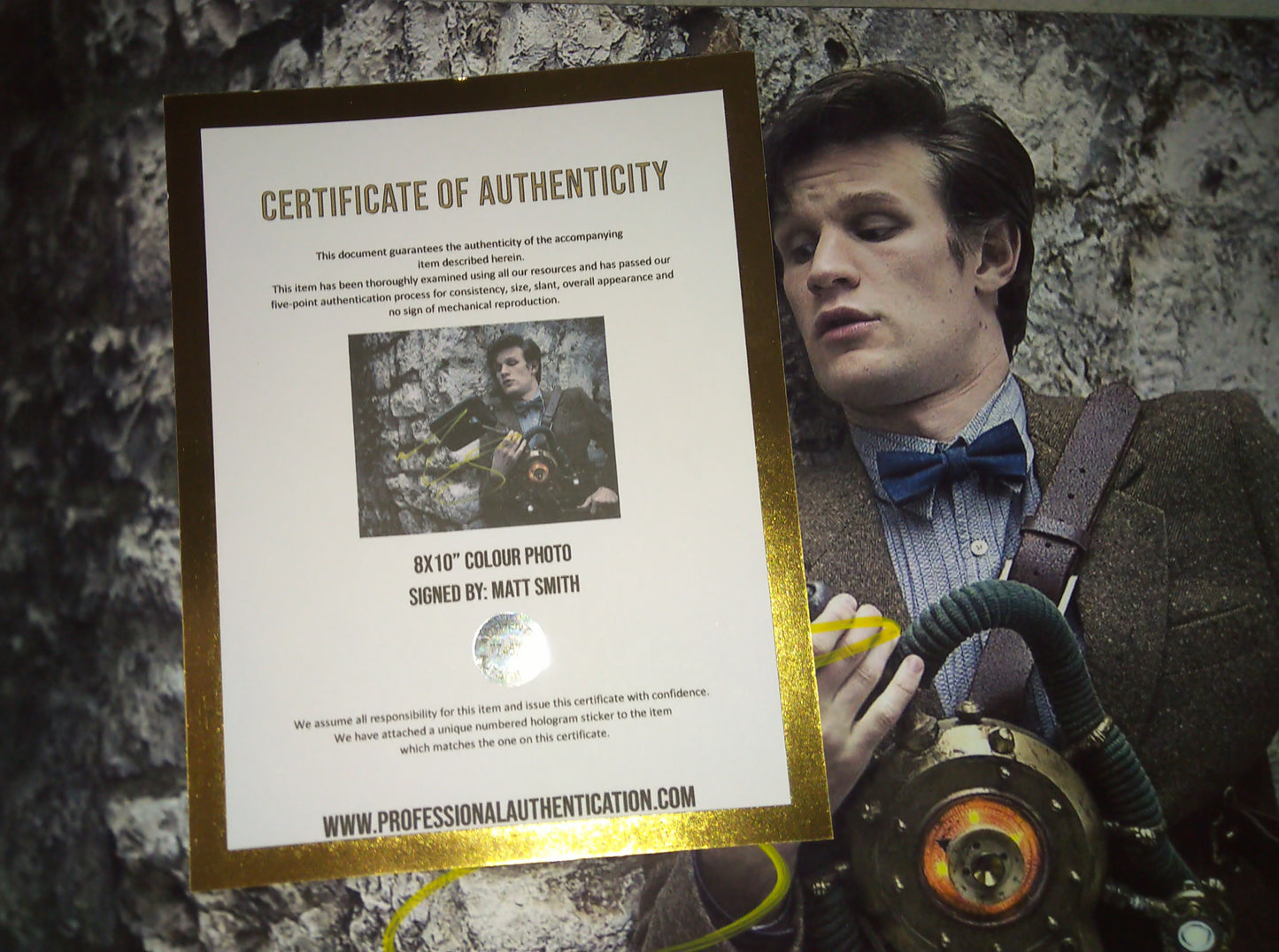 Matt Smith Hand Signed Autograph 8x10 Photo COA Doctor Who