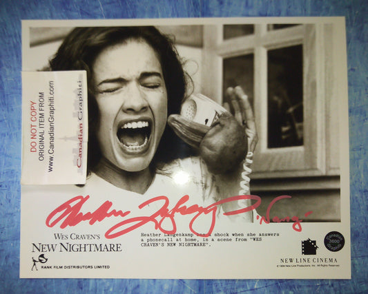 Heather Langenkamp Hand Signed Autograph 8x10 Photo COA Wes Craven's New Nightmare