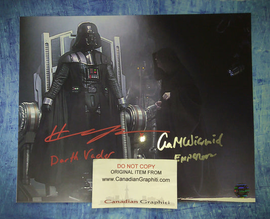 Ian McDiarmid & Hayden Christensen Hand Signed Autograph 8x10 Photo COA Star Wars