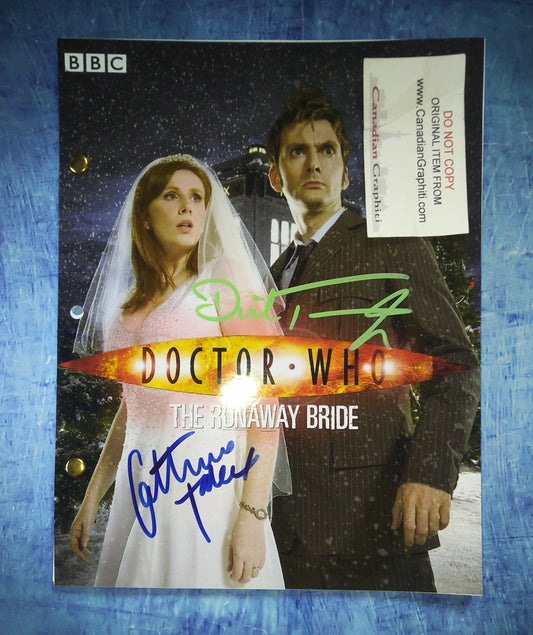 Catherine Tate & David Tennant Hand Signed Autograph Doctor Who Script COA