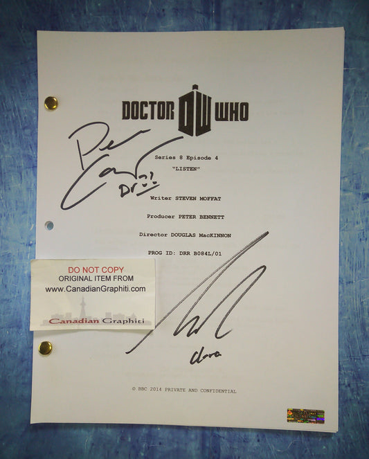 Peter Capaldi & Jenna Coleman Hand Signed Autograph Doctor Who Script COA