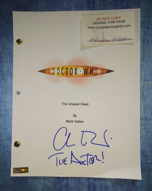 Christopher Eccleston Hand Signed Autograph Doctor Who Script COA