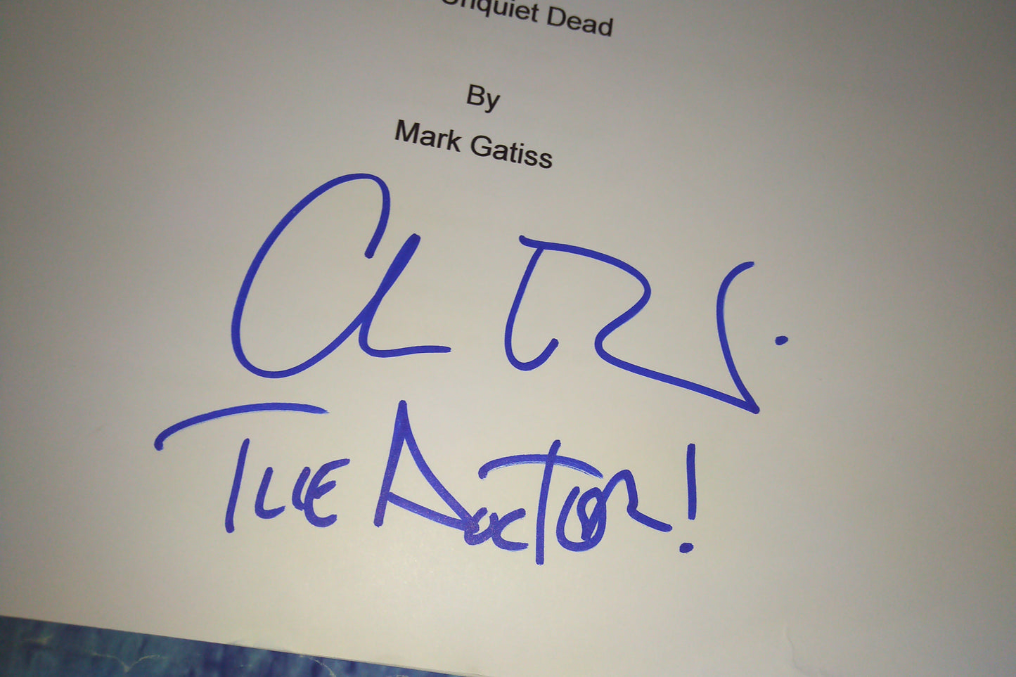 Christopher Eccleston Hand Signed Autograph Doctor Who Script COA