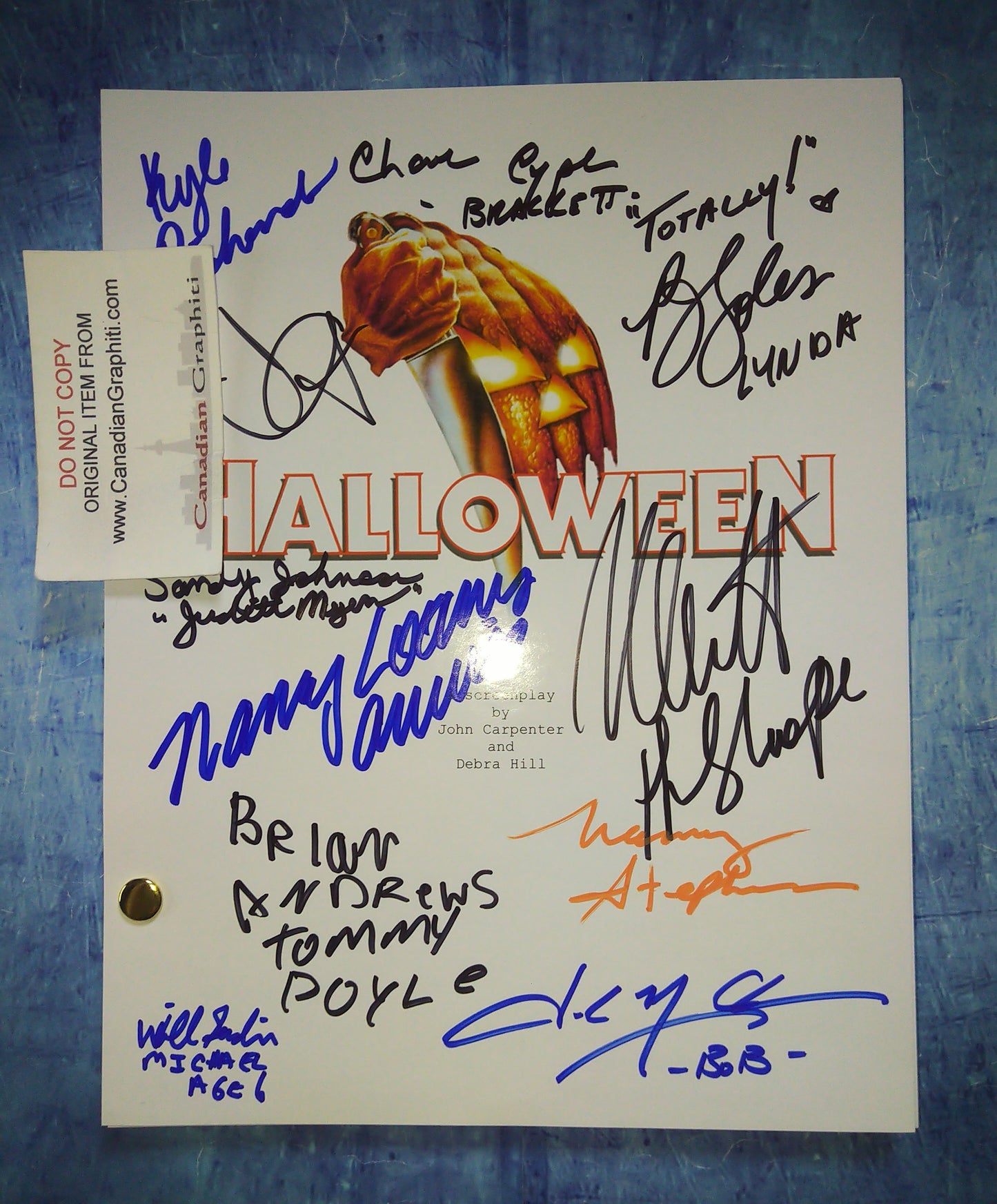 Halloween 11x Cast Hand Signed Autograph Script COA