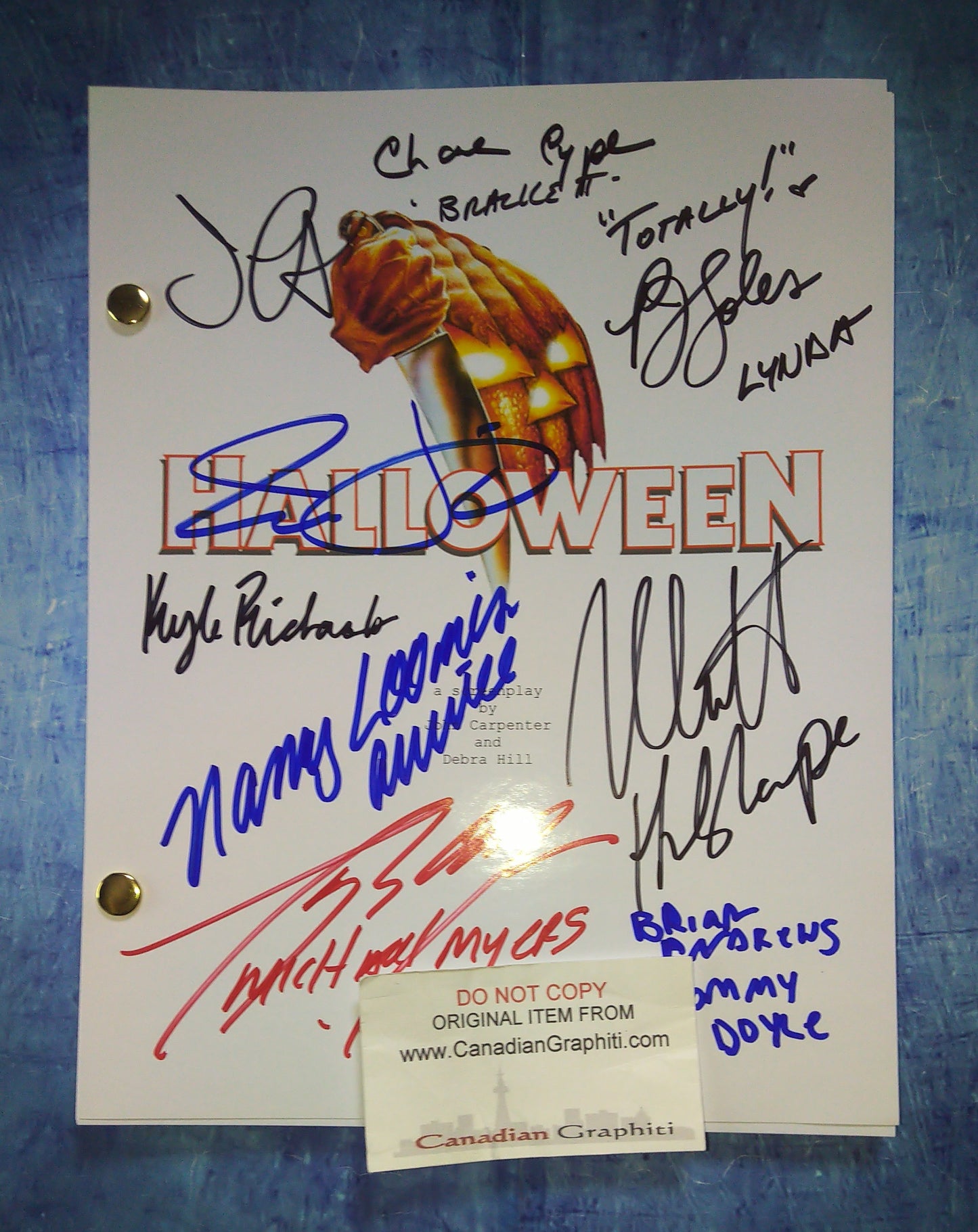 Halloween 9x Cast Hand Signed Autograph Script COA