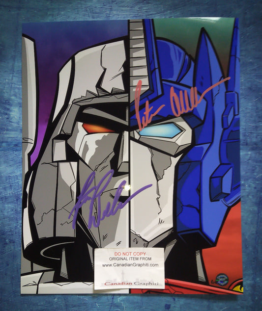 Peter Cullen & Frank Welker Hand Signed Autograph 11x14 Photo COA Transformers
