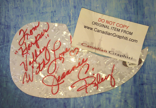 Jeannie C Riley Hand Signed Autograph Guitar Pick Guard PSA COA