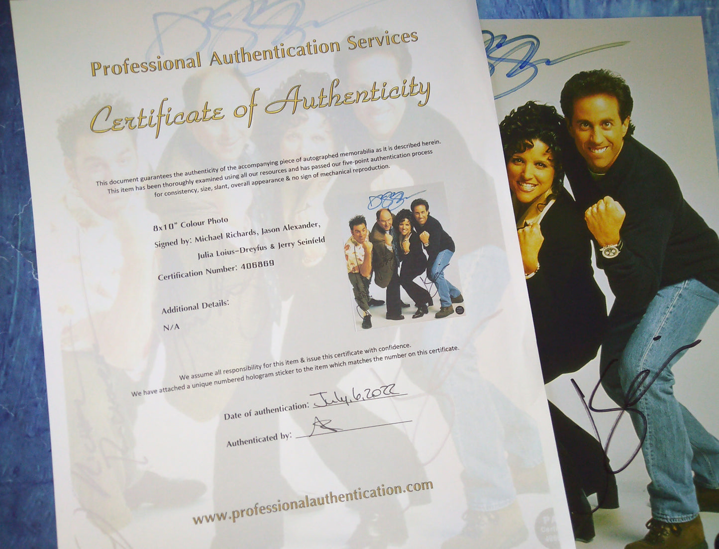 Seinfeld Cast Hand Signed Autograph 8x10 Photo COA