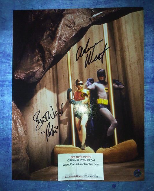 Adam West & Burt Ward Hand Signed Autograph Photo COA Batman