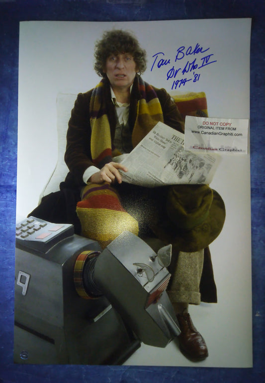 Tom Baker Hand Signed Autograph 13x19 Photo COA Doctor Who