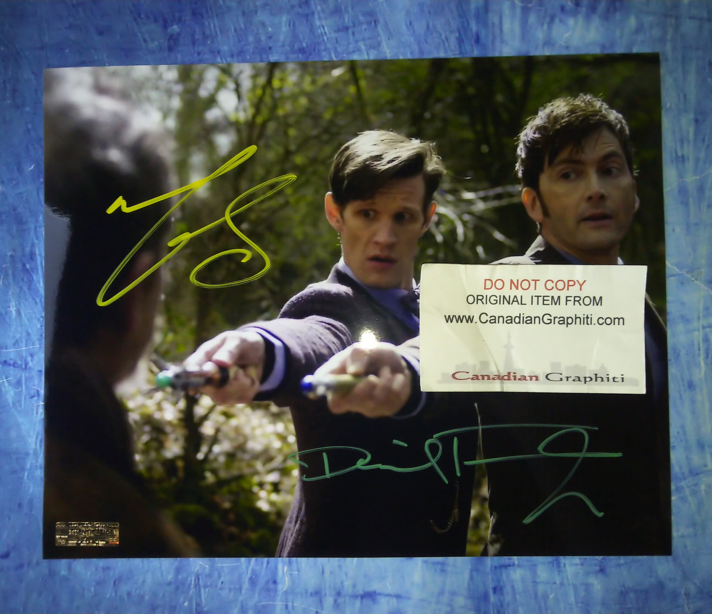 Matt Smith & David Tennant Hand Signed Autograph 8x10 Photo COA Doctor Who