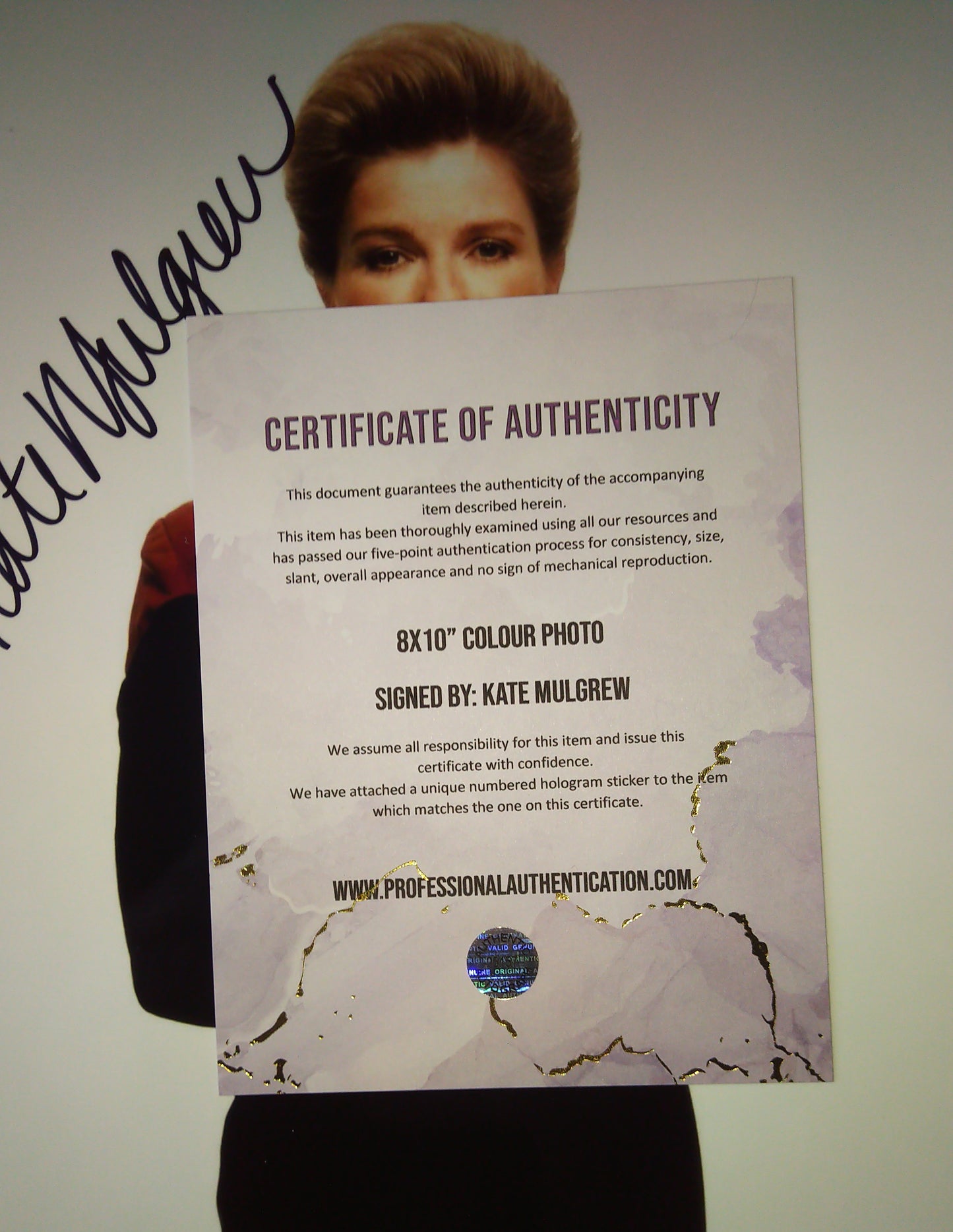 Kate Mulgrew Hand Signed Autograph 8x10 Photo COA Star Trek