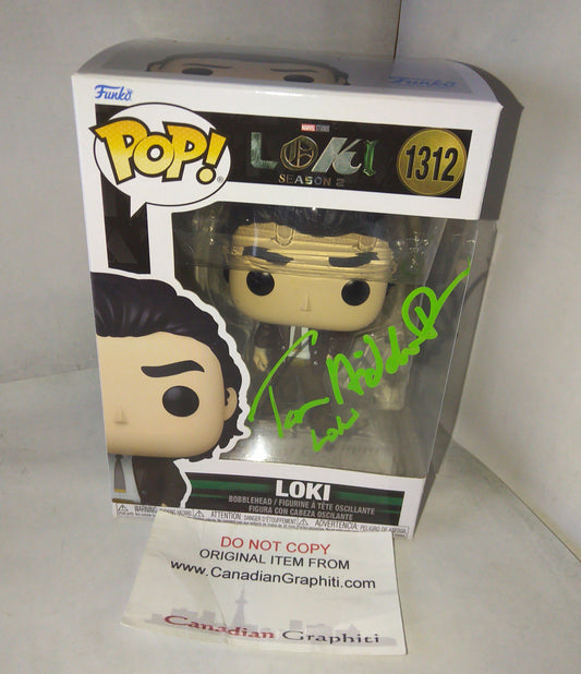 Tom Hiddleston Hand Signed Autograph Loki Funko Pop COA