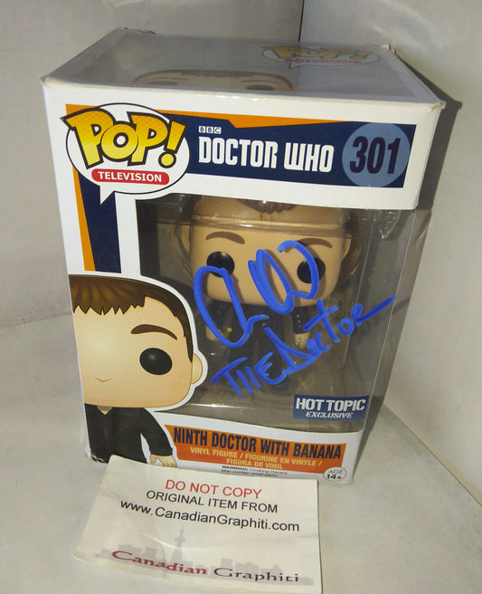 Christopher Eccleston Hand Signed Autograph Doctor Who Funko Pop COA