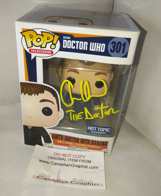 Christopher Eccleston Hand Signed Autograph Doctor Who Funko Pop COA