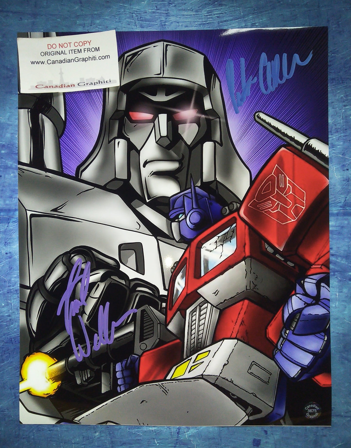 Peter Cullen & Frank Welker Hand Signed Autograph 11x14 Photo COA Transformers