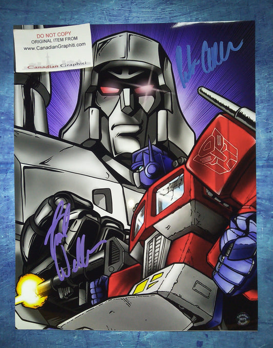 Peter Cullen & Frank Welker Hand Signed Autograph 11x14 Photo COA Transformers