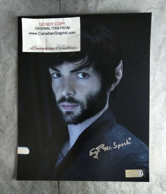 Ethan Peck Hand Signed Autograph 8x10 Photo COA Star Trek Spock
