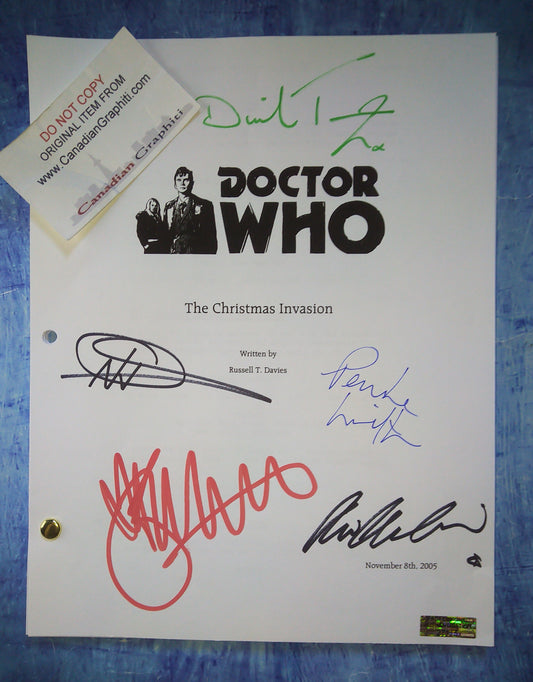 Doctor Who 5x Cast Hand Signed Autograph Script COA