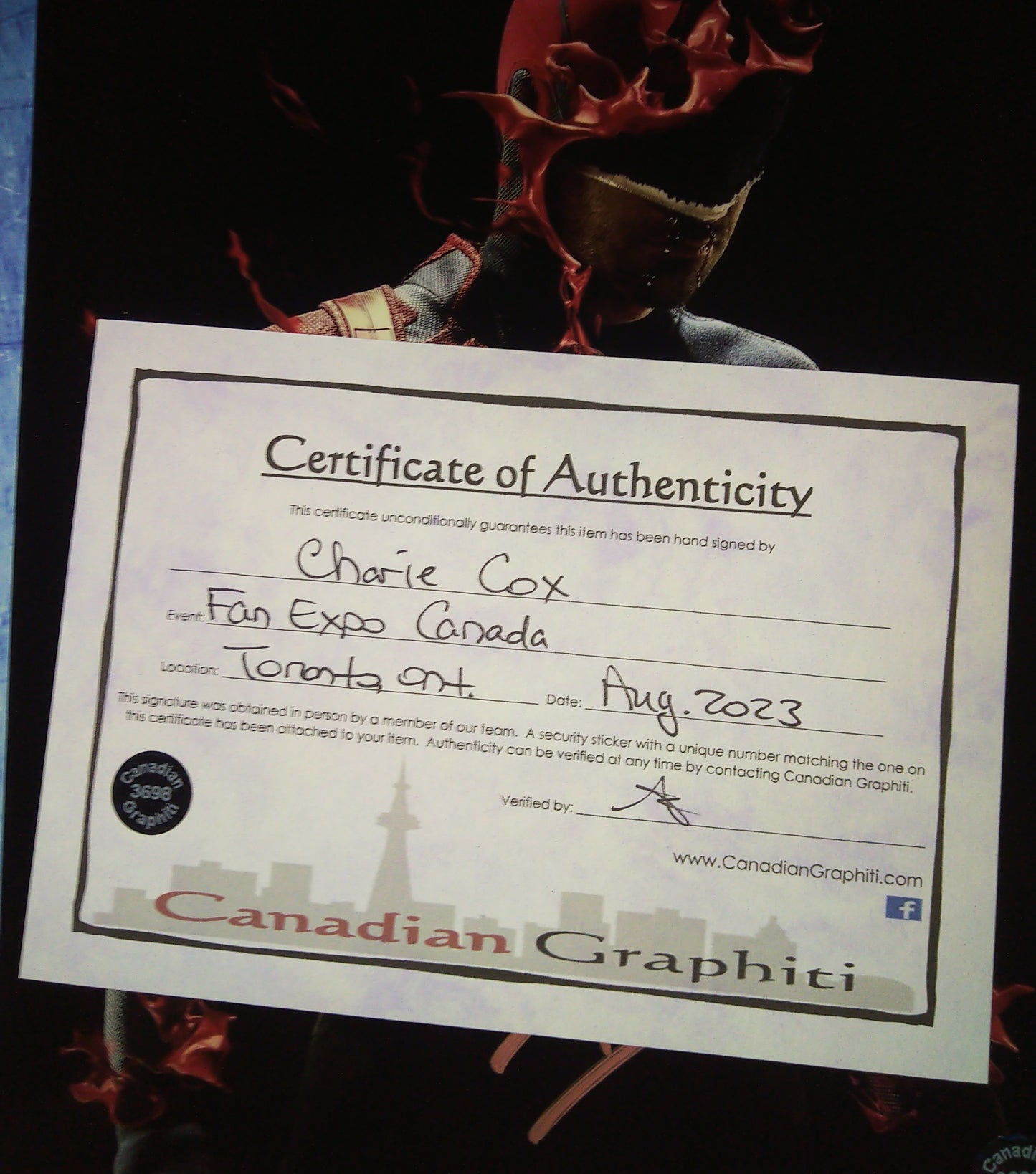 Charlie Cox Hand Signed Autograph 8x10 Photo COA Daredevil