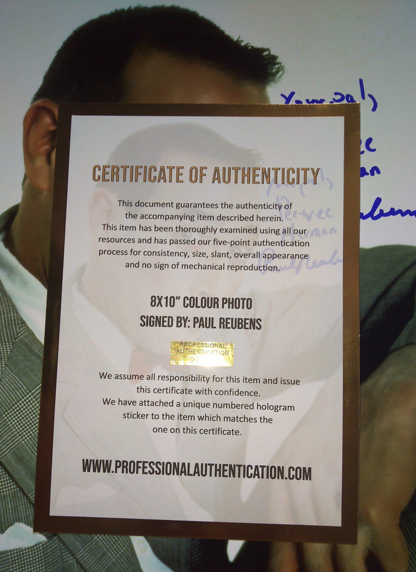 Paul Reubens Pee-wee Herman Hand Signed Autograph 8x10 Photo COA