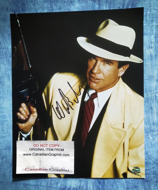 Warren Beatty Hand Signed Autograph 8x10 Photo COA Dick Tracy