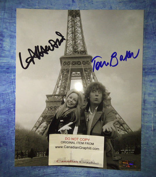Lalla Ward & Tom Baker Hand Signed Autograph 8x10 Photo COA Doctor Who