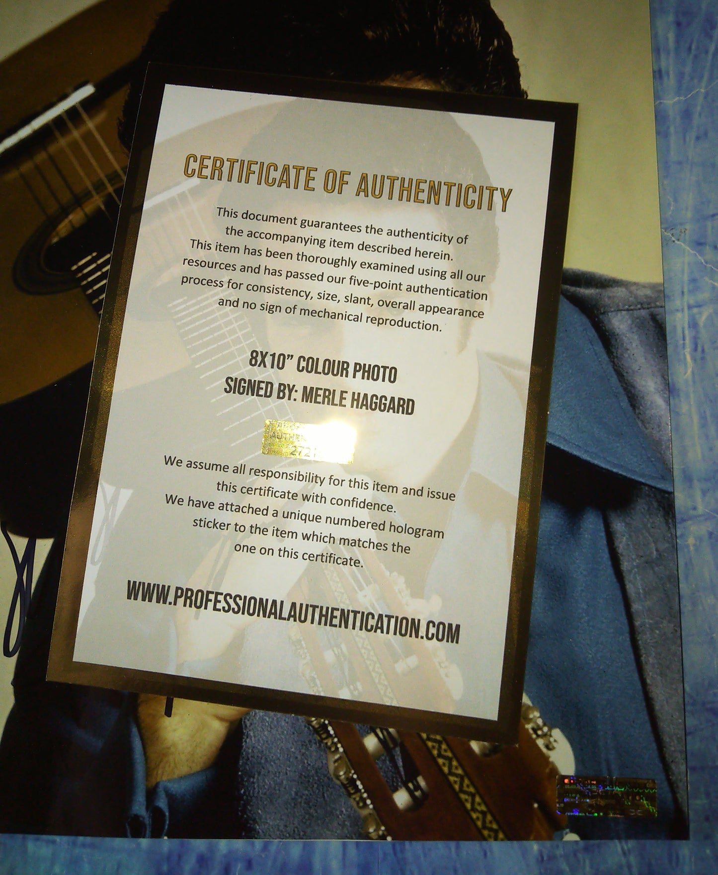 Merle Haggard Hand Signed Autograph 8x10 Photo COA