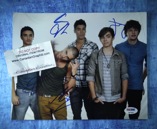 The Wanted Hand Signed Autograph 8x10 Photo PSA COA Tom Parker, Max George, Siva Kaneswaran & Jay McGuiness