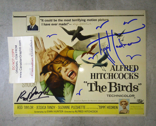 Rod Taylor & Tippi Hedren Hand Signed Autograph 8x10 Photo COA The Birds