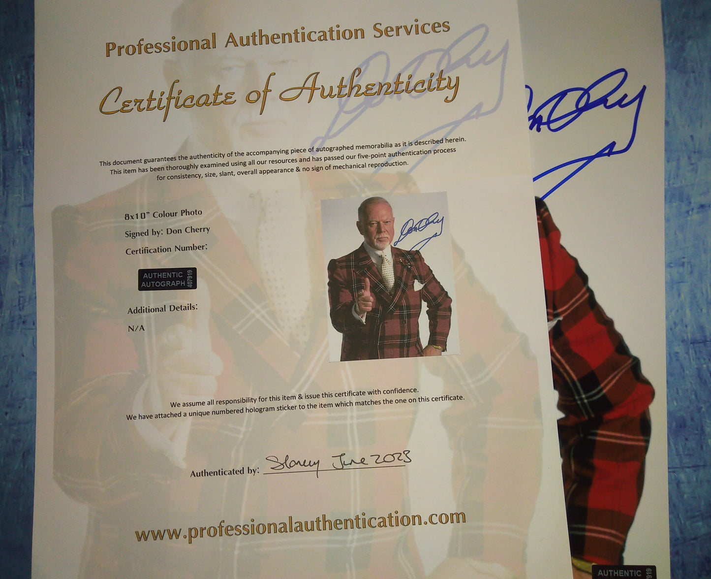 Don Cherry Hand Signed Autograph 8x10 Photo Hockey Night In Canada