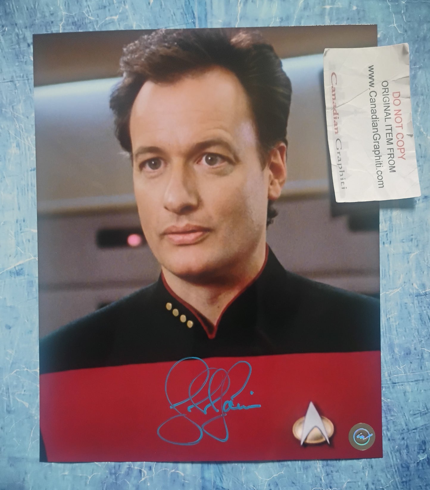 John De Lancie Hand Signed Autograph 8x10 Photo COA Star Trek