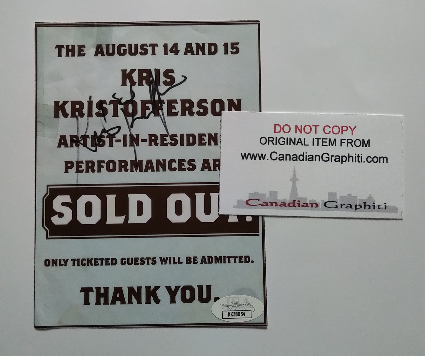 Kris Kristofferson Hand Signed Autograph Hall Of Fame Event Signage COA