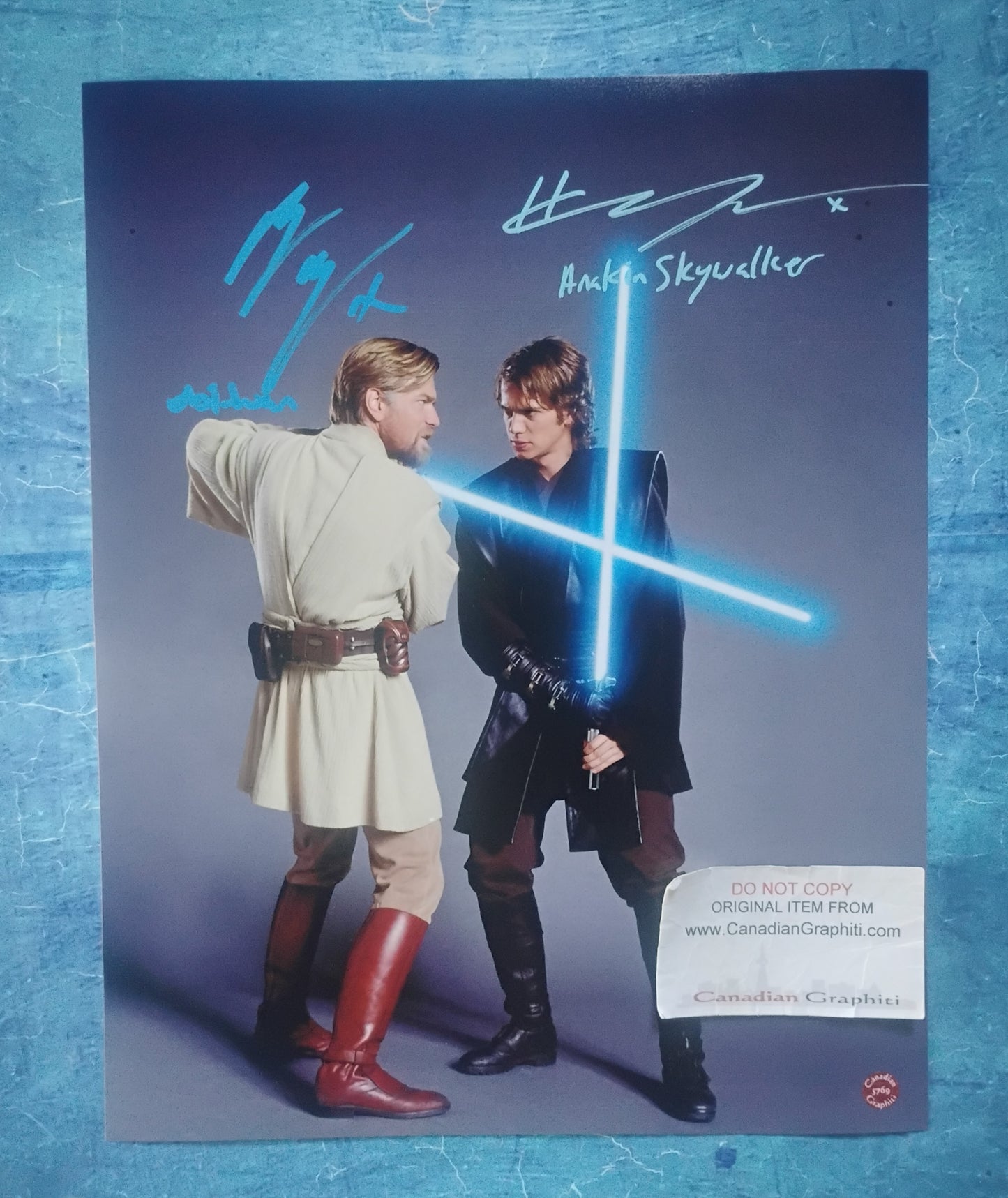 Hayden Christensen & Ewan McGregor Hand Signed Autograph 11x14 Photo COA Star Wars