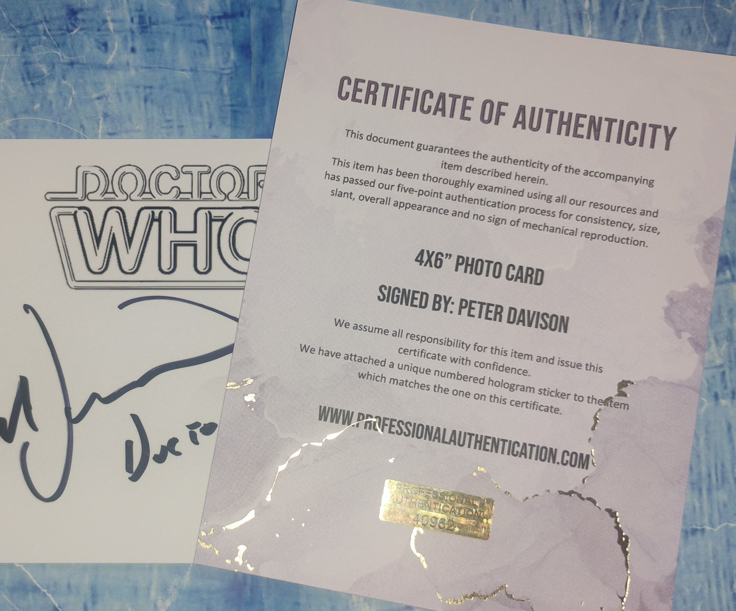 Peter Davison Hand Signed Autograph Photo COA Doctor Who