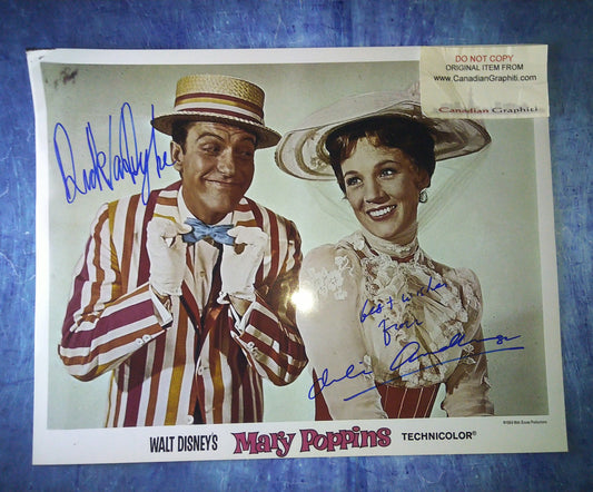 Julie Andrews & Dick Van Dyke Hand Signed Autograph 11x14 Photo COA Mary Poppins