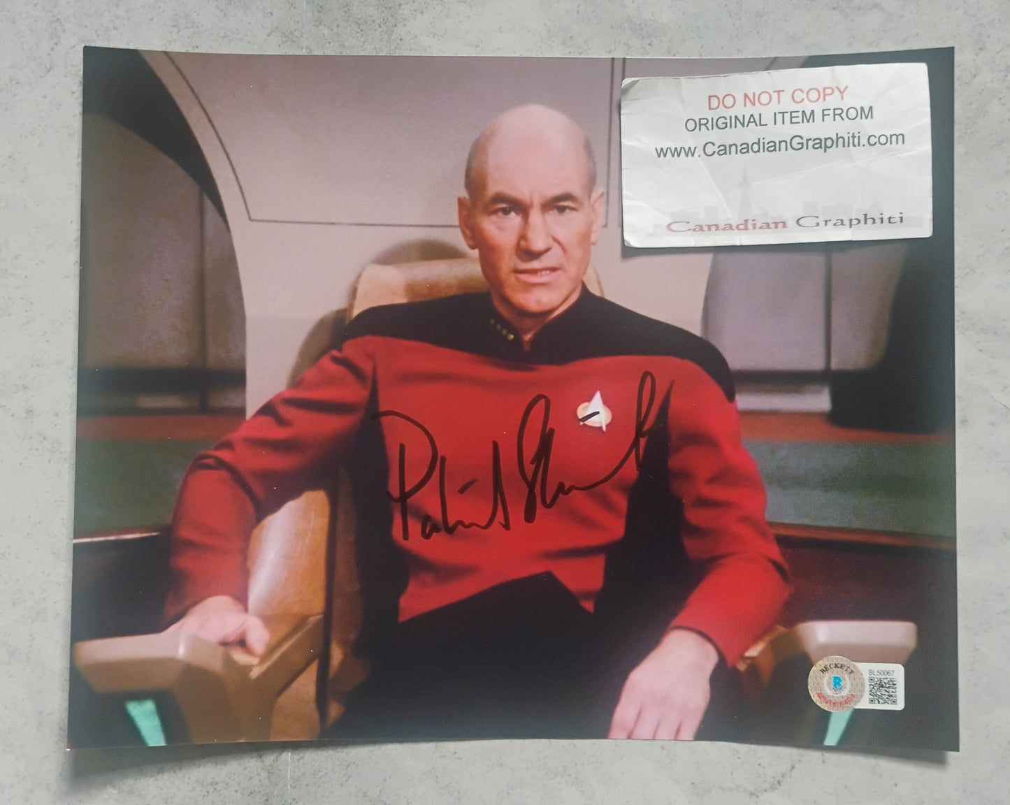 Patrick Stewart Hand Signed Autograph 8x10 Photo BAS COA Picard