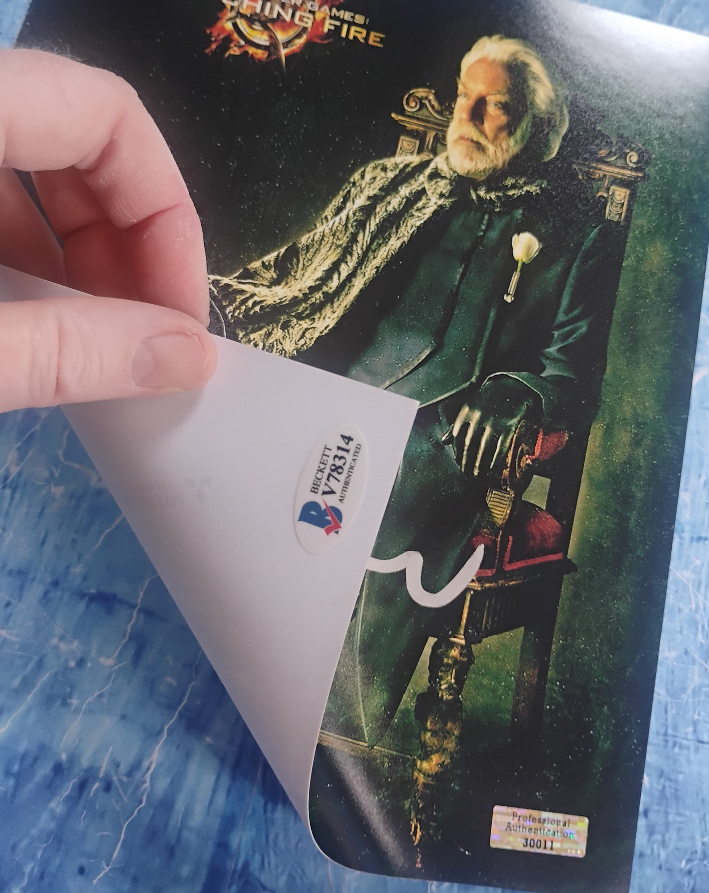 Donald Sutherland Hand Signed Autograph 8x10 Photo BAS COA Hunger Games