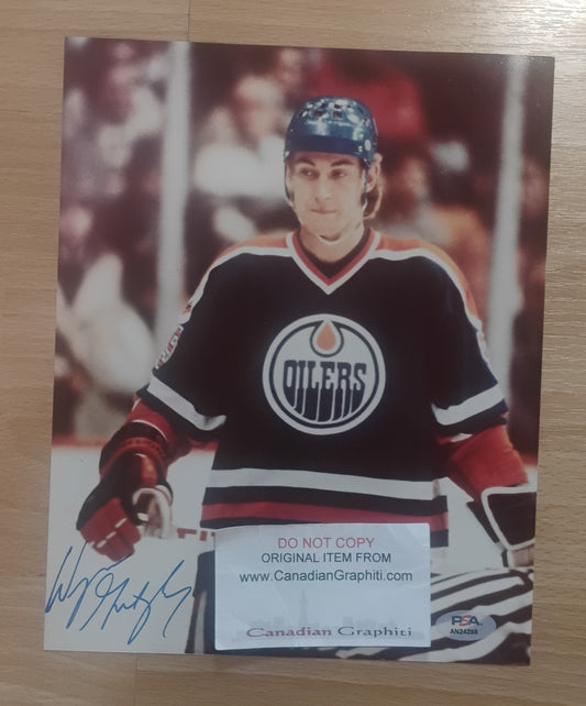 Wayne Gretzky Hand Signed Autograph Photo PSA COA Edmonton Oilers