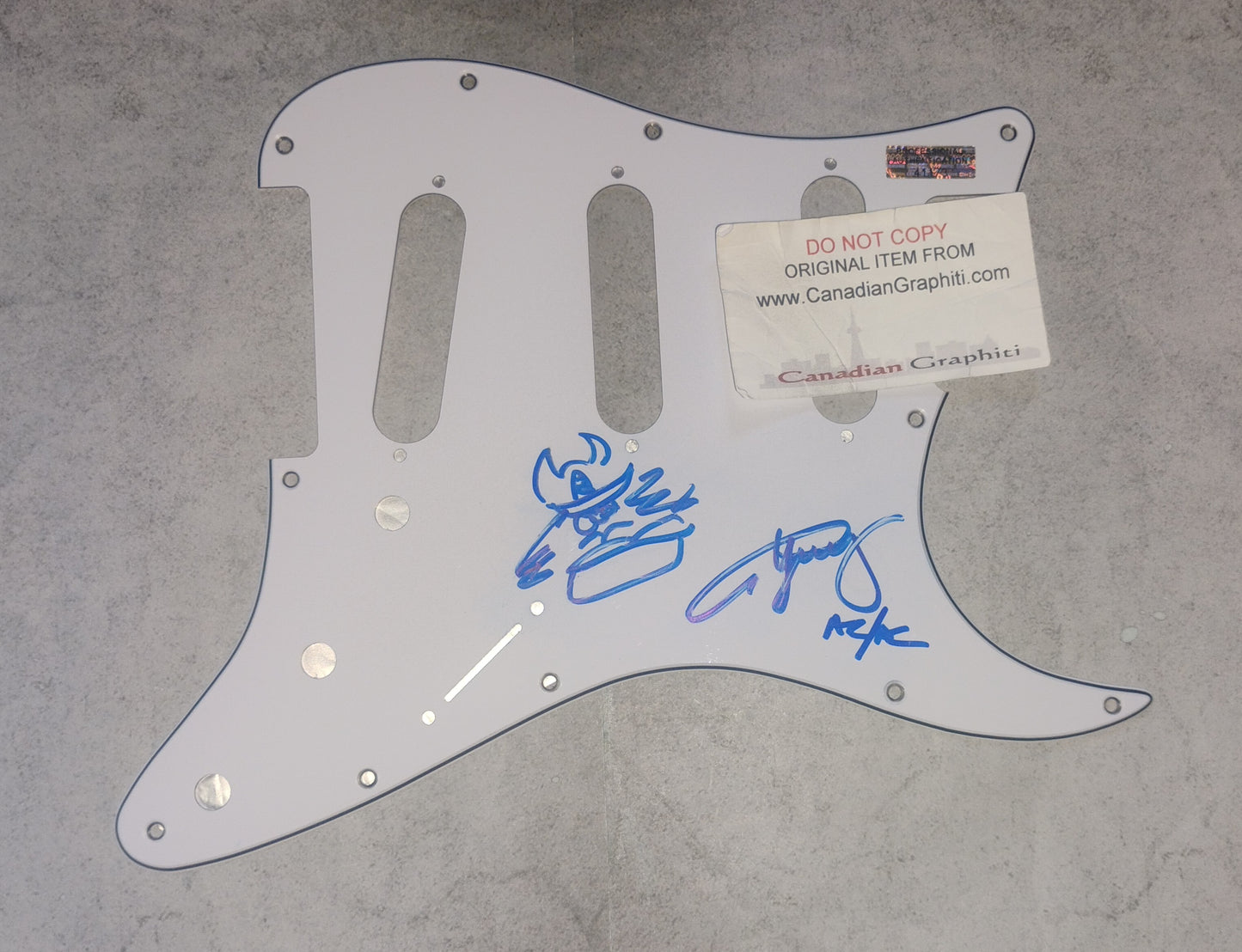 Angus Young AC/DC Hand Signed Autograph Guitar Pick Guard COA