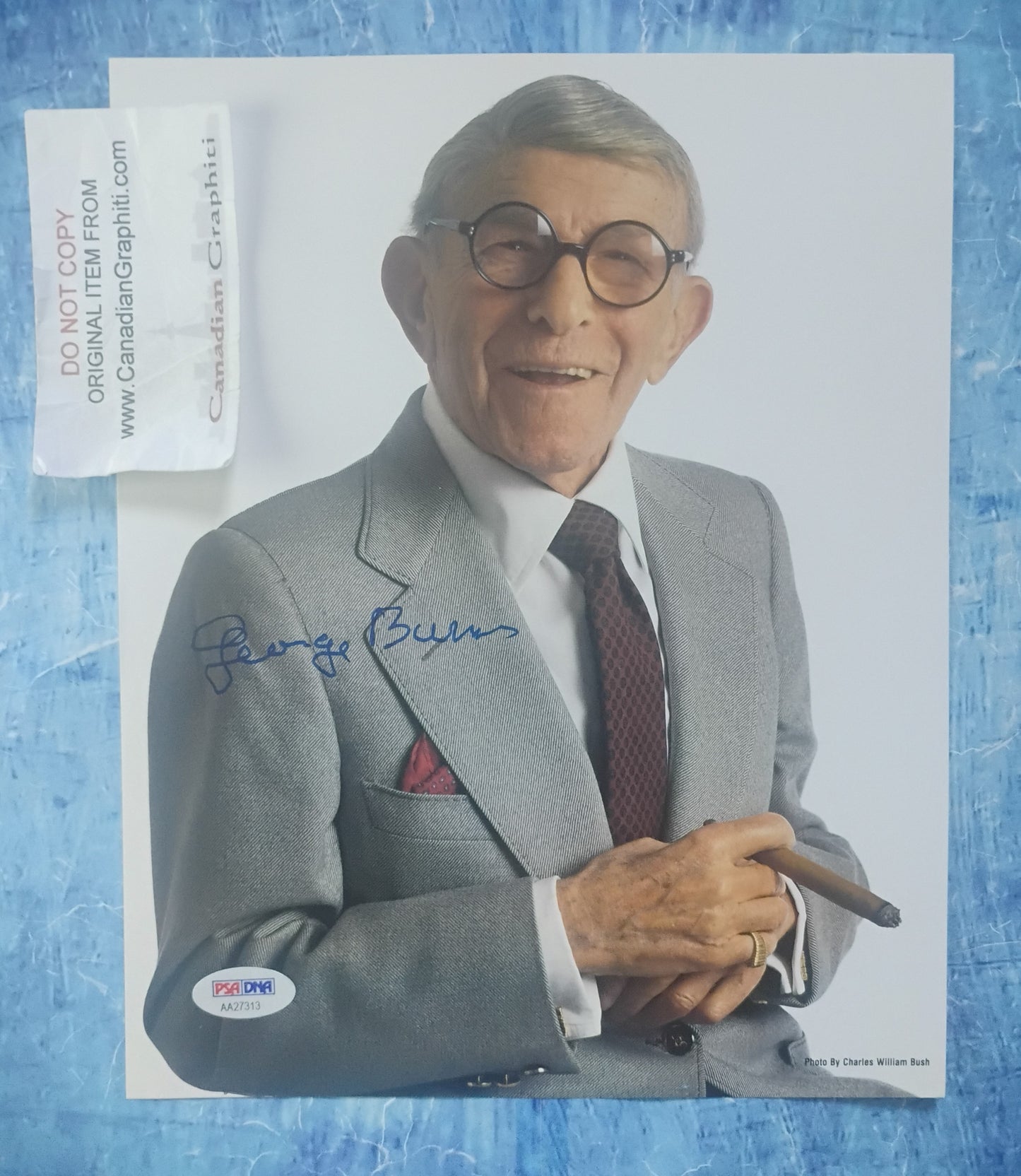 George Burns Hand Signed Autograph 8x10 Photo PSA COA
