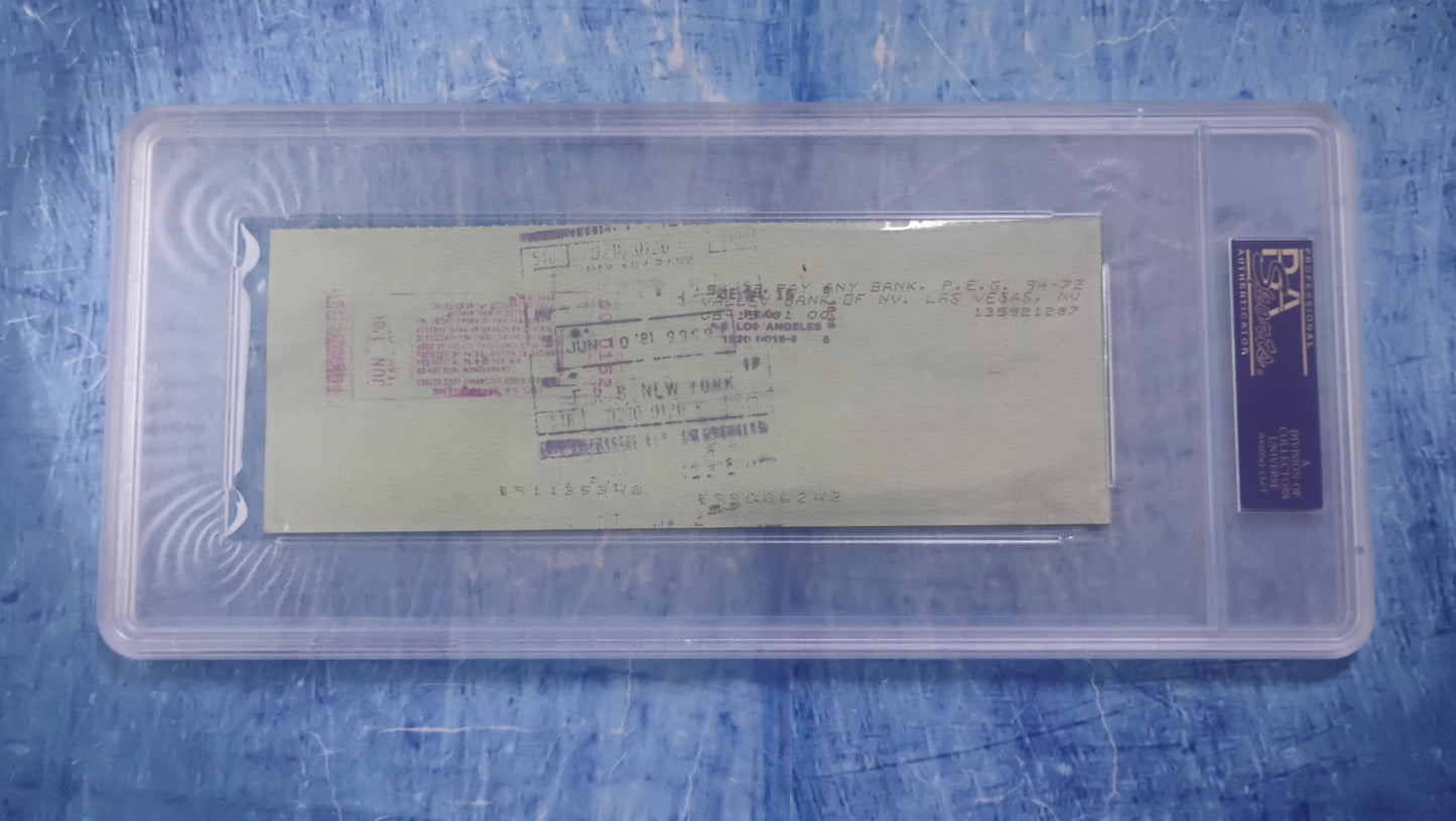 Joe DiMaggio Hand Signed Autograph Cheque PSA Rare Full Signature