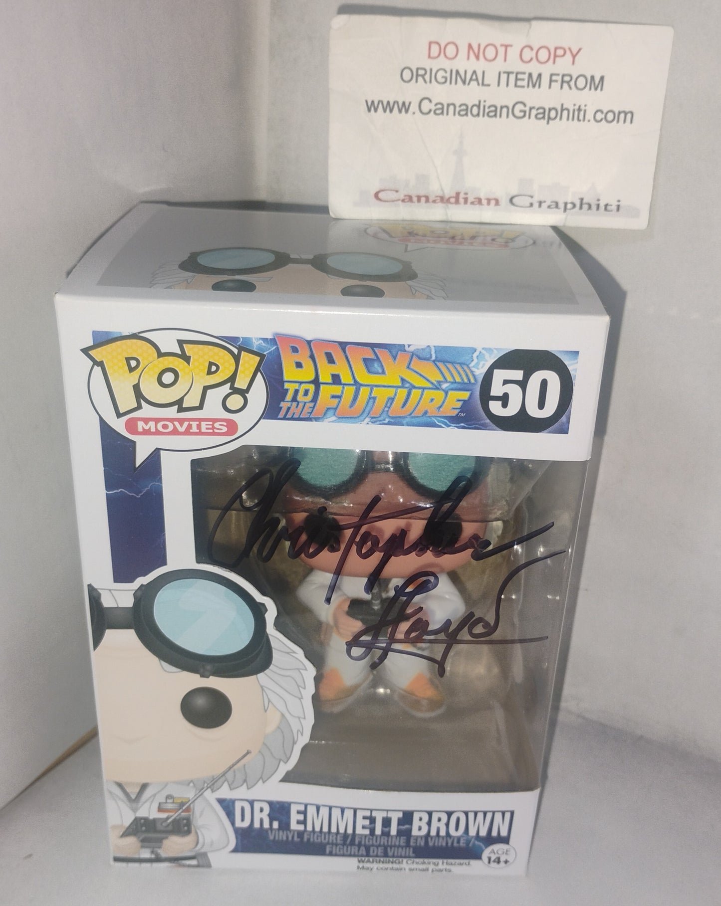 Christopher Lloyd Hand Signed Autograph Back To The Future Funko Pop JSA COA